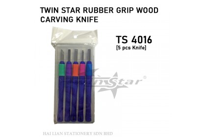 Twin Star Rubber Grip Wood Carving Knife 